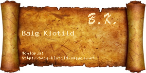 Baig Klotild névjegykártya